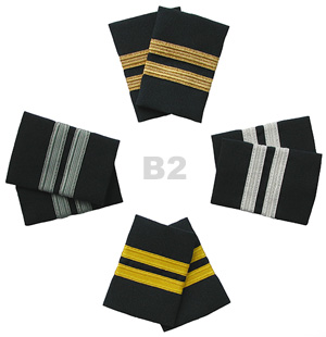 Airline Pilot Epaulet 2 stripe bars