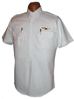 Pilot House Relaxed Short Sleeved Oxford Airline Pilot Shirt with Eyelets